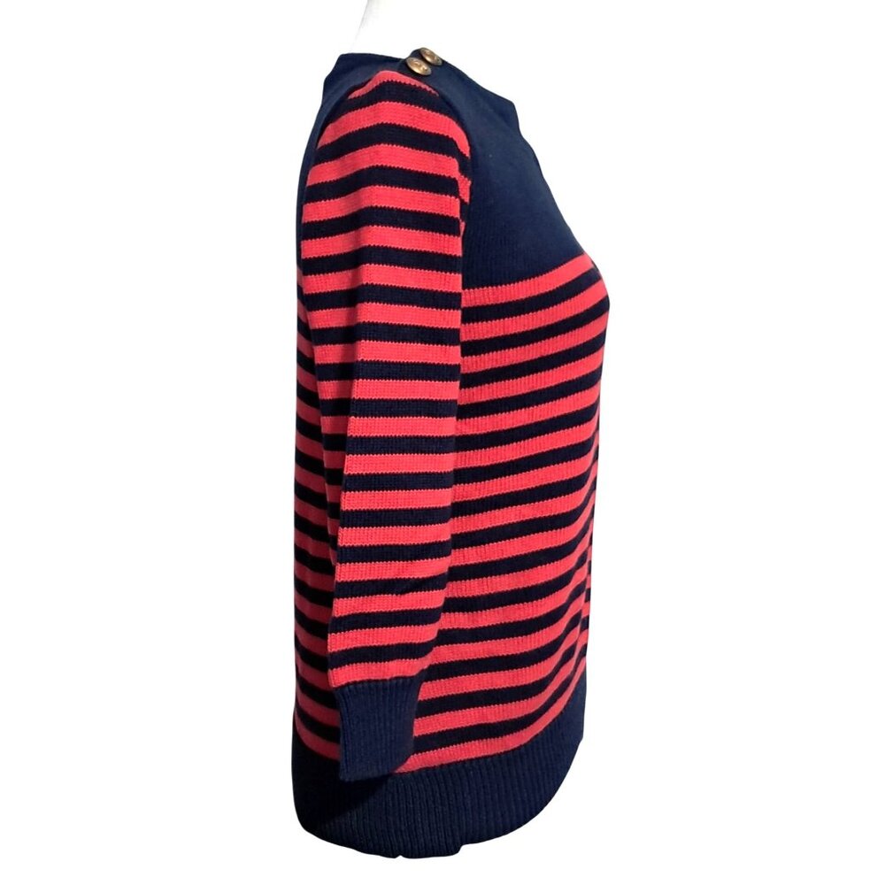 Ralph Lauren Nautical Sweater Womens Size M Embroidered Flag Crest Red & Blue St - Picture 8 of 10